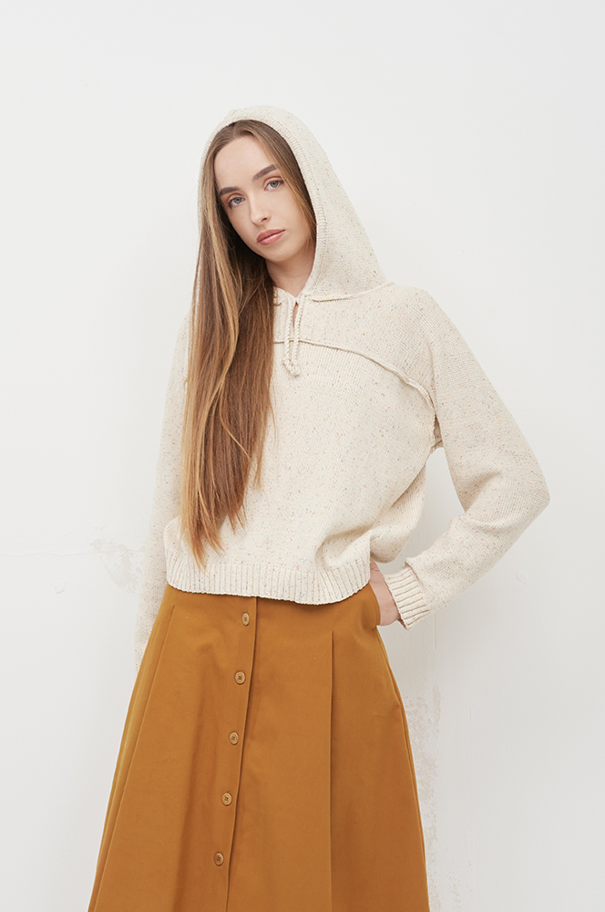 Худі бавовна айворі твід в'язане (СВ 67)